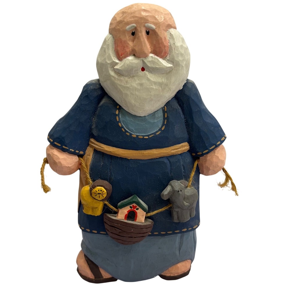 Noahs Ark Hand Painted Eddie Walker Resin Figurine Folk Art Religious Decor 9.5"